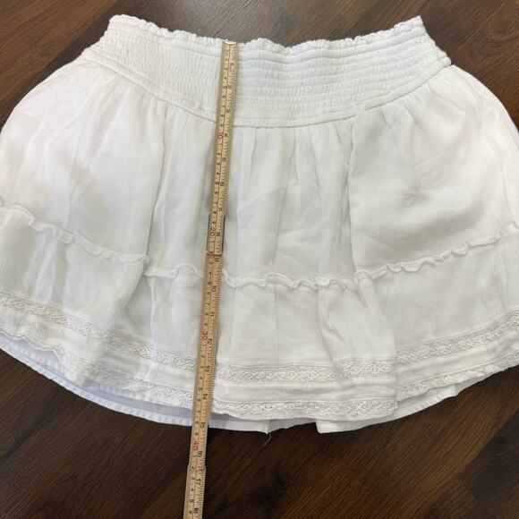 Hollister Ultra High Rise Tiered Ruffle Skirt Coquette Romantic Boho White Sz L - Picture 4 of 7